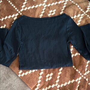 GAP Navy Blue Boatneck Cropped Top